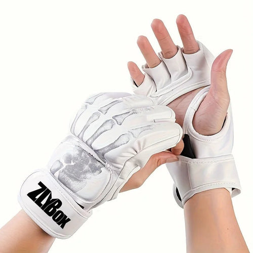 1 Pair of Pu Boxing Gloves Mma Gloves Half Finger Sandbag Taekwondo Muay Thai Gloves Professional Boxing Training Equipment - STAND OUT FLEXSARAH