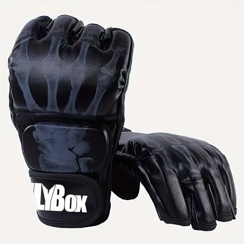 1 Pair of Pu Boxing Gloves Mma Gloves Half Finger Sandbag Taekwondo Muay Thai Gloves Professional Boxing Training Equipment - STAND OUT FLEXSARAH