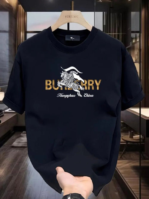 100% pure cotton men's luxurious brand letter print T-shirt, short-sleeved T-shirt, high-quality men's clothing, streetwear - STAND OUT FLEXSARAH