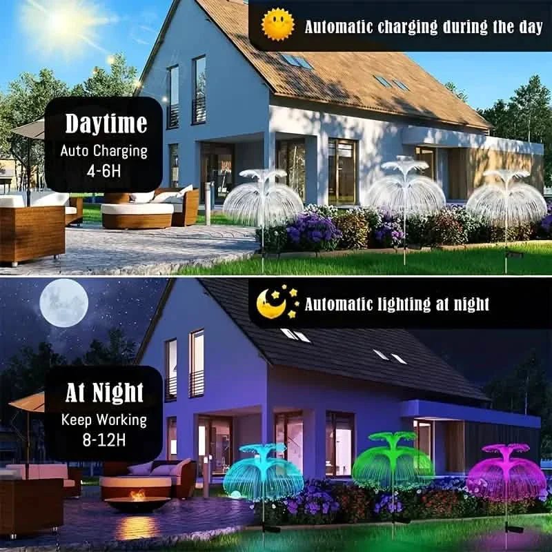 2-Pack: Waterproof Solar Jellyfish Fiber Optic Light - STAND OUT FLEXSARAH