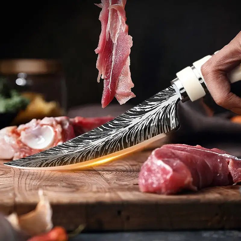 2025 new model boning knife with knife cover kitchen accessories, high-hardness forged sharp Damascus texture knife, fruit knife - STAND OUT FLEXSARAH