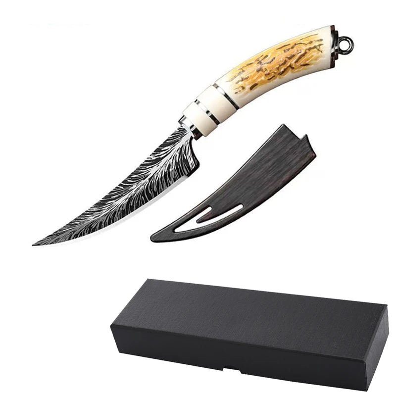 2025 new model boning knife with knife cover kitchen accessories, high-hardness forged sharp Damascus texture knife, fruit knife - STAND OUT FLEXSARAH