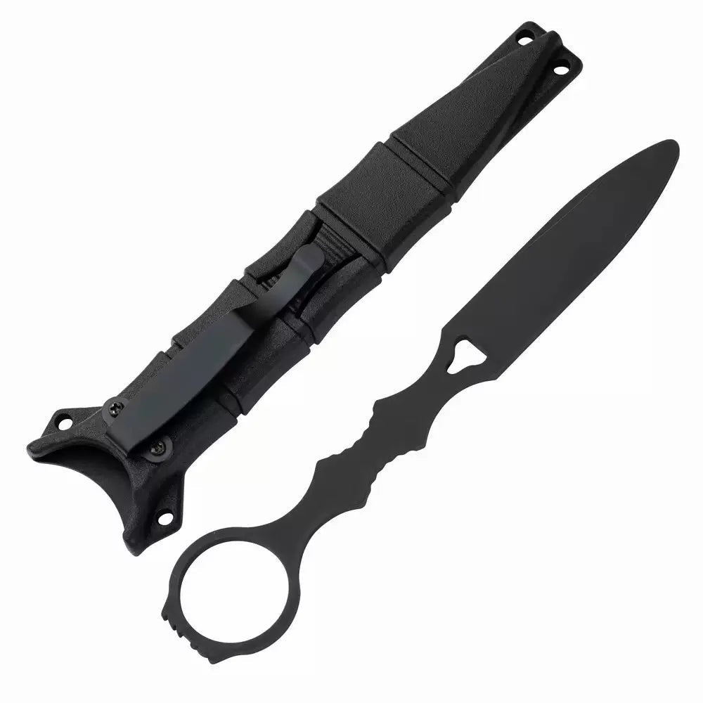 2026 model outdoor unsharpened small straight knife, easy to carry EDC440 blade training knife, training sheath - STAND OUT FLEXSARAH