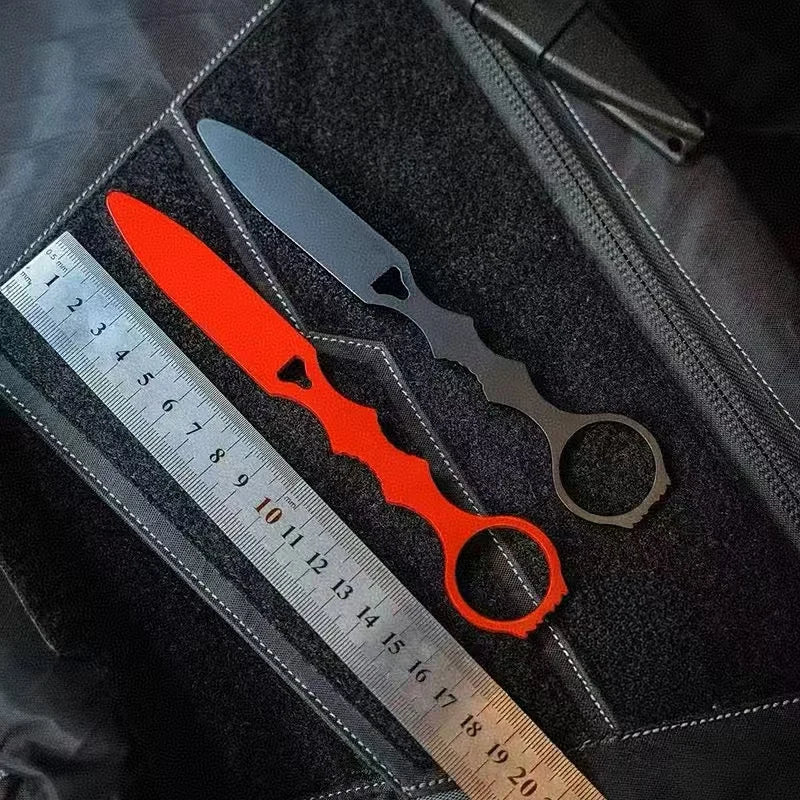 2026 model outdoor unsharpened small straight knife, easy to carry EDC440 blade training knife, training sheath - STAND OUT FLEXSARAH