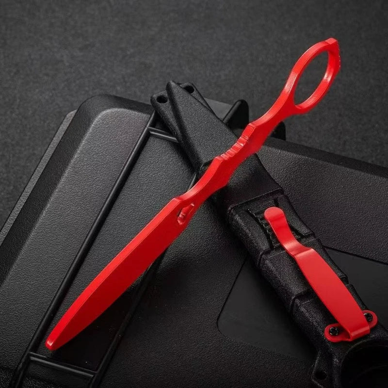 2026 model outdoor unsharpened small straight knife, easy to carry EDC440 blade training knife, training sheath - STAND OUT FLEXSARAH