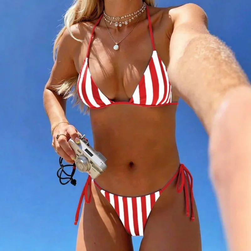 2026 Sexy Bikinis Striped Swimsuits Women Swimwear Push Up Female Beach Swim Wear Bathing Suits Brazilian Bikini Set Pool Bather - STAND OUT FLEXSARAH
