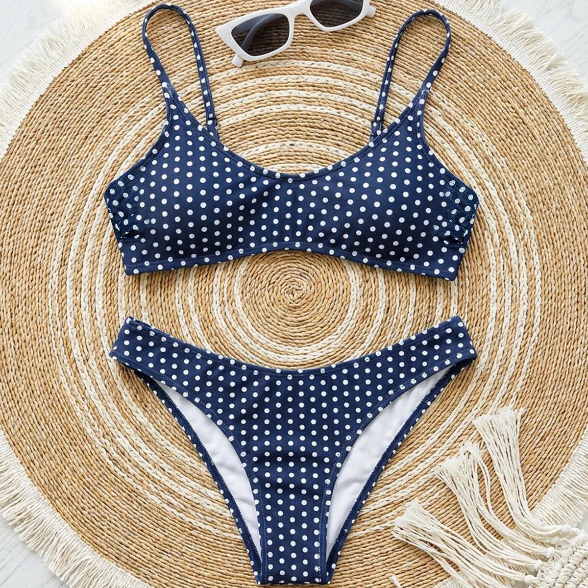 2026 Sexy Polka Dot Print Bikini Set for Women Quick Dry Low Waist Push Up Swimwear Beach Vacation Bathing Suits for Females - STAND OUT FLEXSARAH