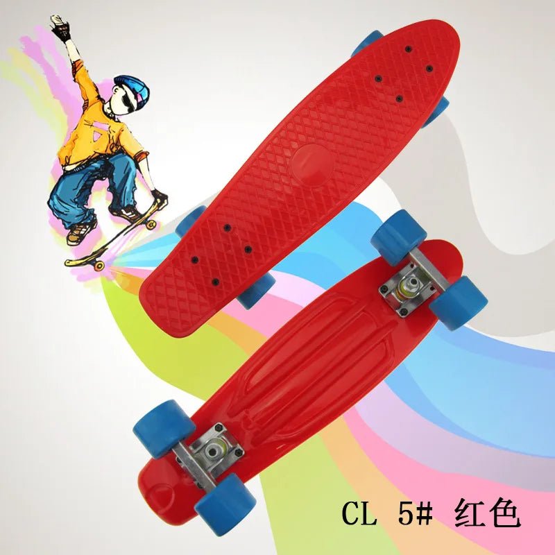 58cm Skate Board Kids Leaner Retro Cruiser 22inch Children Skateboard - STAND OUT FLEXSARAH