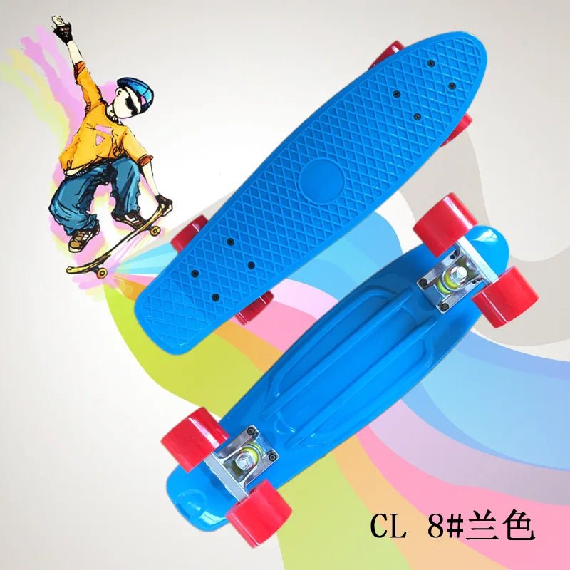 58cm Skate Board Kids Leaner Retro Cruiser 22inch Children Skateboard - STAND OUT FLEXSARAH