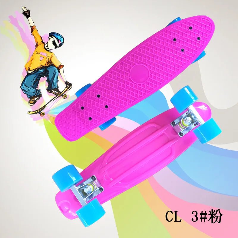 58cm Skate Board Kids Leaner Retro Cruiser 22inch Children Skateboard - STAND OUT FLEXSARAH
