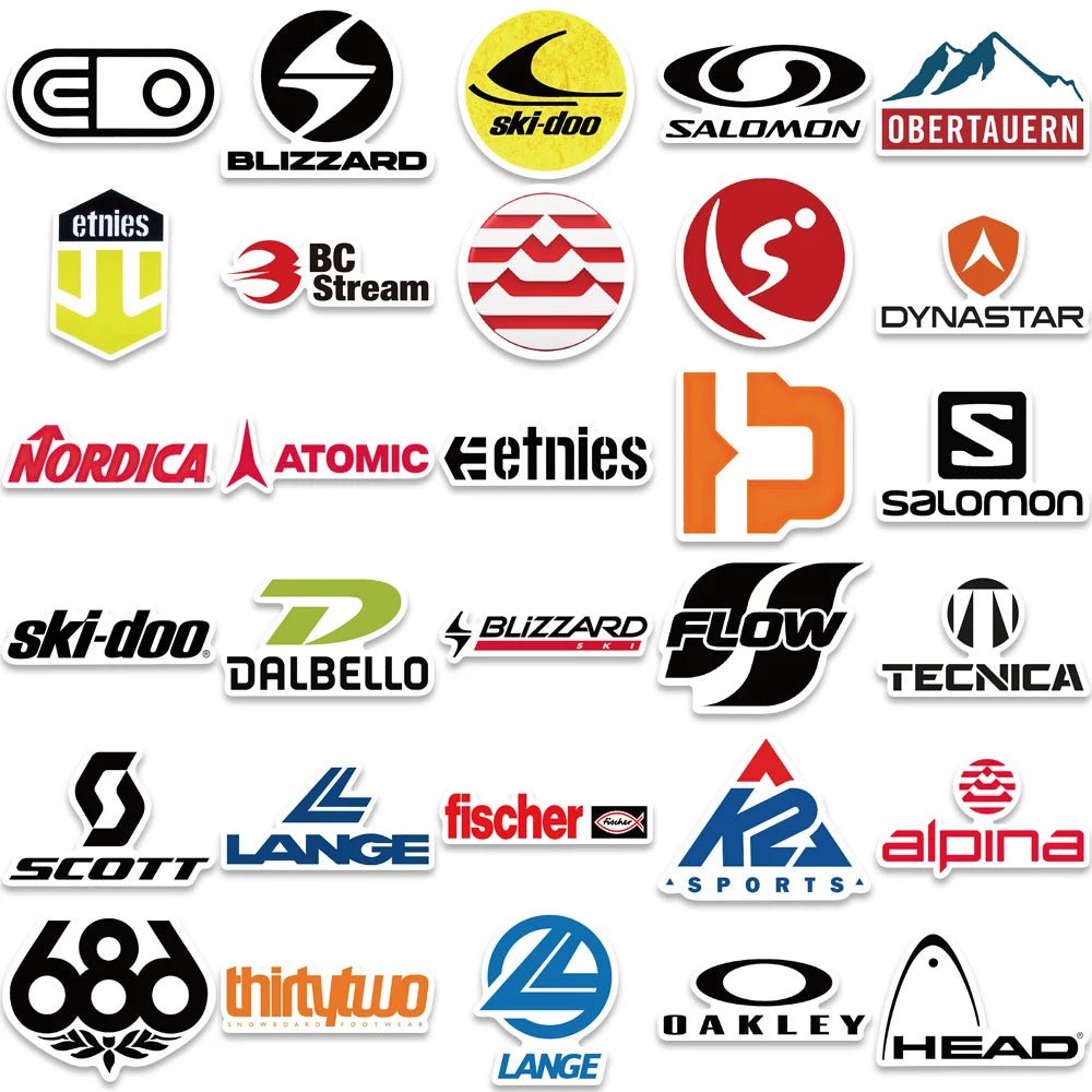 60pcs Skiing Skateboard Brand Logo Sticker For Skateboard Guitar Laptop Bicycle Kids Toys - STAND OUT FLEXSARAH