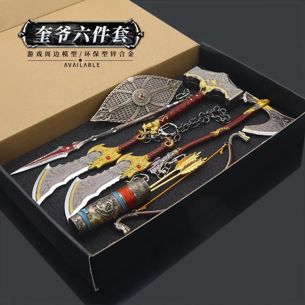 6PCS Kratos Blade of Chaos with Leviathan Gift Box Set God of War: Ragnarok Game Peripherals Double Blade Weapon Katana Models - STAND OUT FLEXSARAH