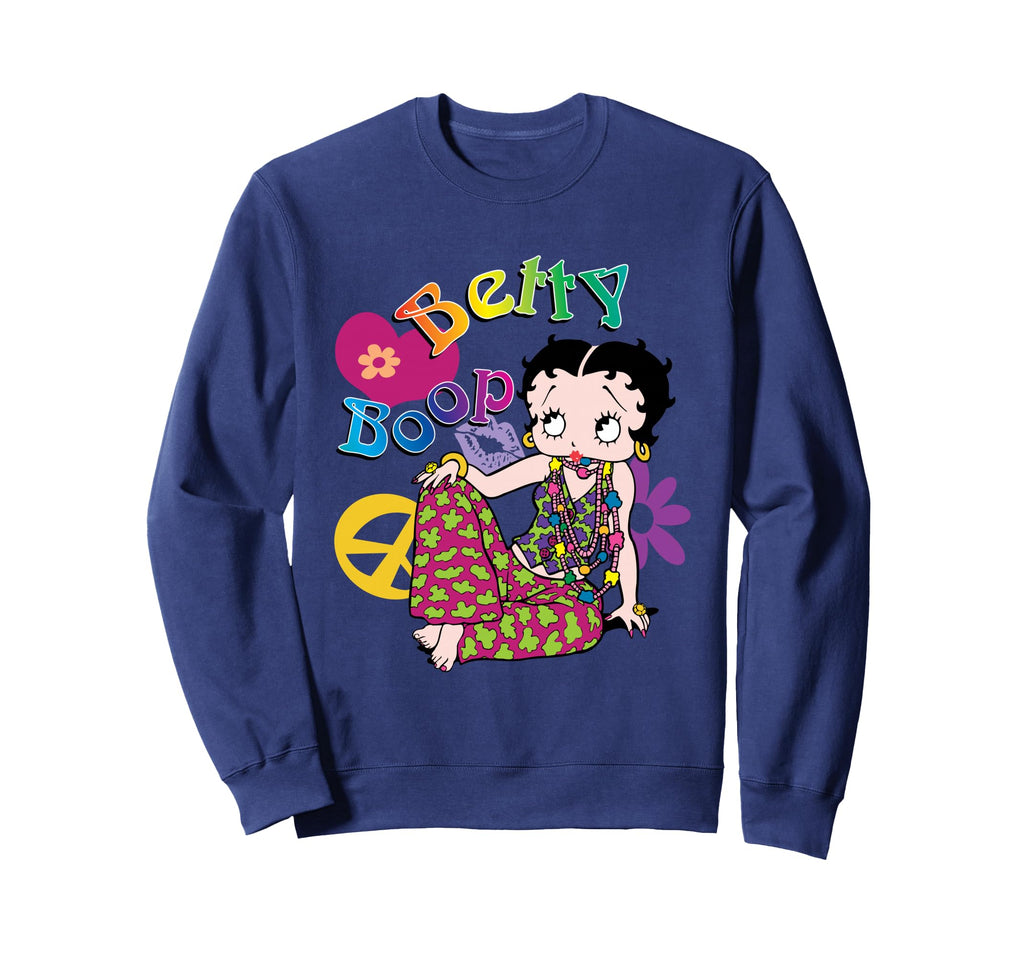 Betty Boop Groovy Hippy Peace Love Sweatshirt - Custom Art Print Unisex