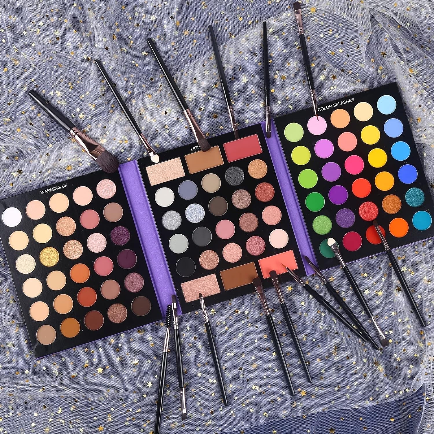 UCANBE Eyeshadow Palette with 15Pcs Brushes Makeup Set, Pigmented 86 Colors Make up Sets Valentine'S Day Gift, Matte Shimmer Glitter Eye Shadow Pallet Highlighter Contour Blush Powder Brush Beauty Kit