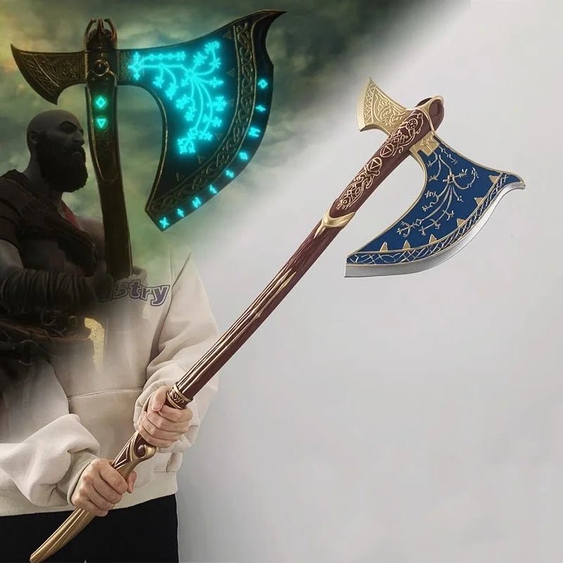 92cm Kratos Katana Axe Anime God of War 4 Cosplay Prop Athena Leviathan Blade Chaos Sword Real Japanese Katana Samurai Sabre Toy - STAND OUT FLEXSARAH