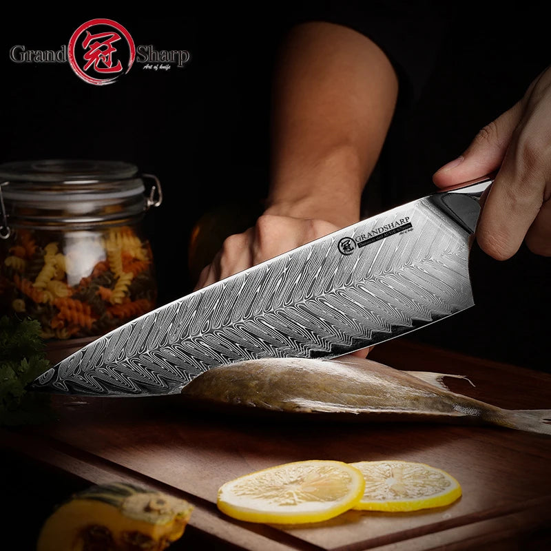 Chef Knife 67 Layers Japanese Damascus Kitchen Knives AUS10 Japanese Damascus Steel Slaughter Cooking Home Tools Rosewood Handle