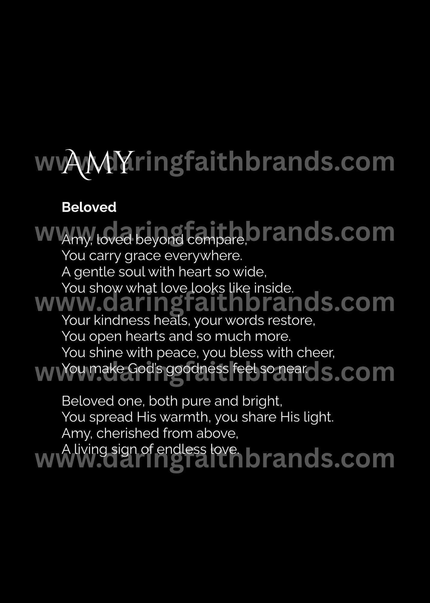 Amy - Name Meaning Poem - Digital Download