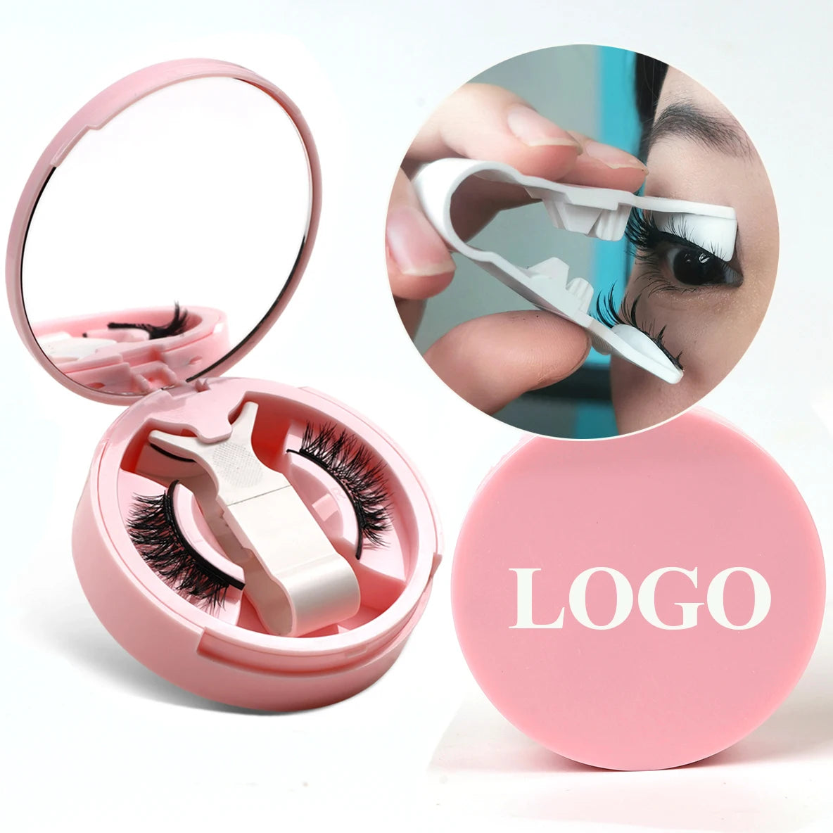 Magnet Lash, Reusable Wispy Faux Mink Strip Lashes Kit With Portable Mirror Case & Applicator, Wholesale Custom Logo Magnet Lash