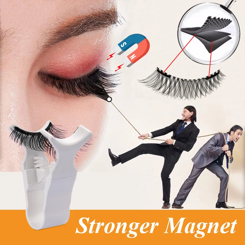 Magnet Lash, Reusable Wispy Faux Mink Strip Lashes Kit With Portable Mirror Case & Applicator, Wholesale Custom Logo Magnet Lash