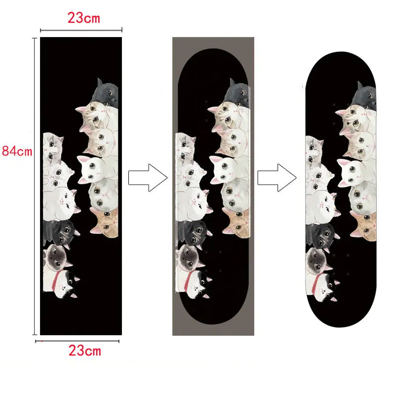 Customized DIY Skateboard Double Rocker Sandpaper Longboard Dance Board Professional Electric Car Waterproof  Air Hole Skateboar