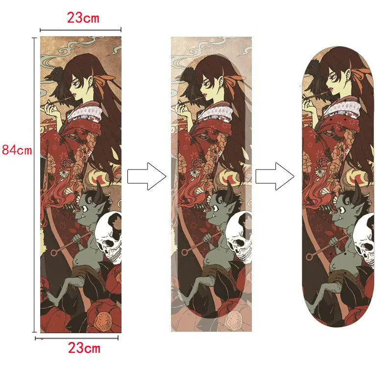 Customized DIY Skateboard Double Rocker Sandpaper Longboard Dance Board Professional Electric Car Waterproof  Air Hole Skateboar