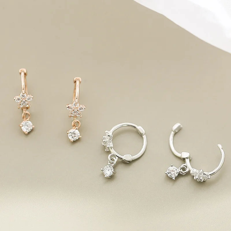 925 Sterling Silver 2021 New Women Fashion Jewelry High Quality Simple Flower Hollow Long Tassel Earrings Gold Earrings