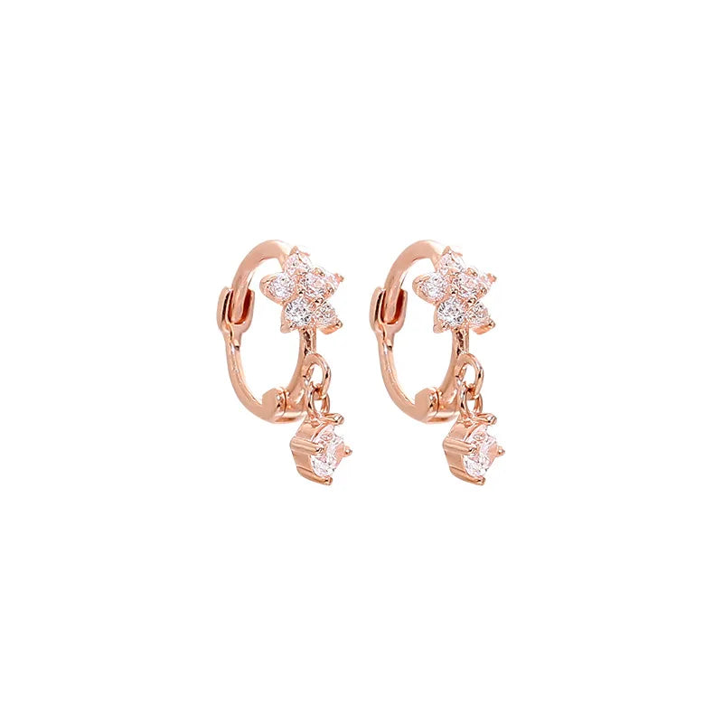 925 Sterling Silver 2021 New Women Fashion Jewelry High Quality Simple Flower Hollow Long Tassel Earrings Gold Earrings