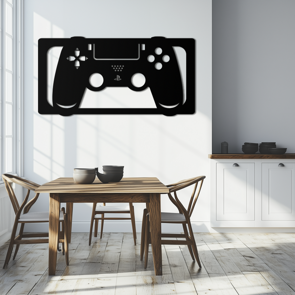 Steel Gaming Controller Metal Wall Art - Modern Gaming Decor