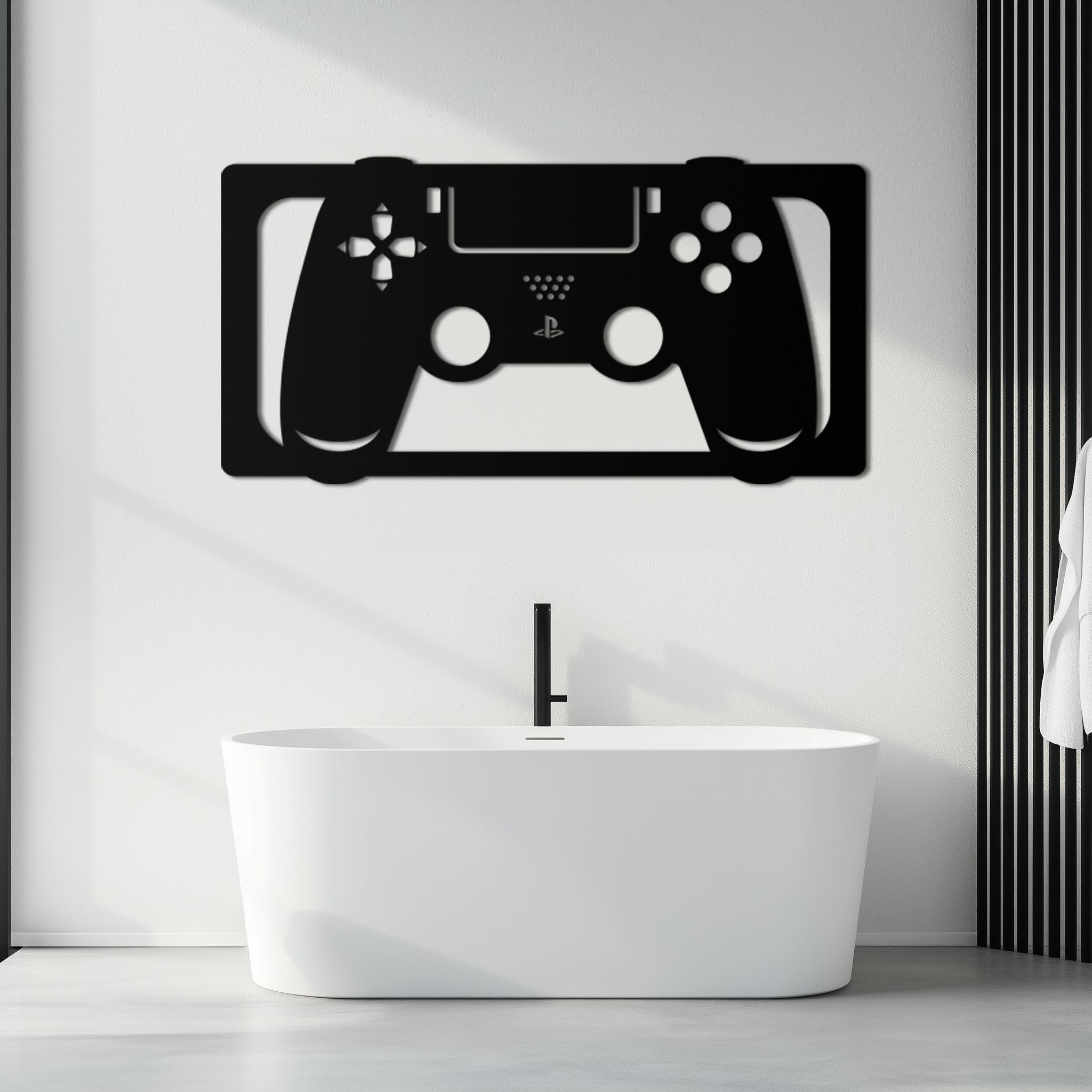 Steel Gaming Controller Metal Wall Art - Modern Gaming Decor