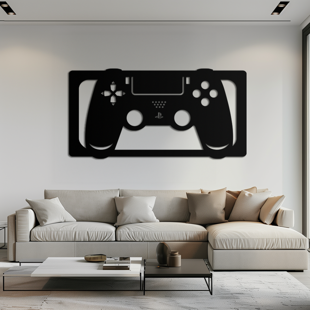 Steel Gaming Controller Metal Wall Art - Modern Gaming Decor