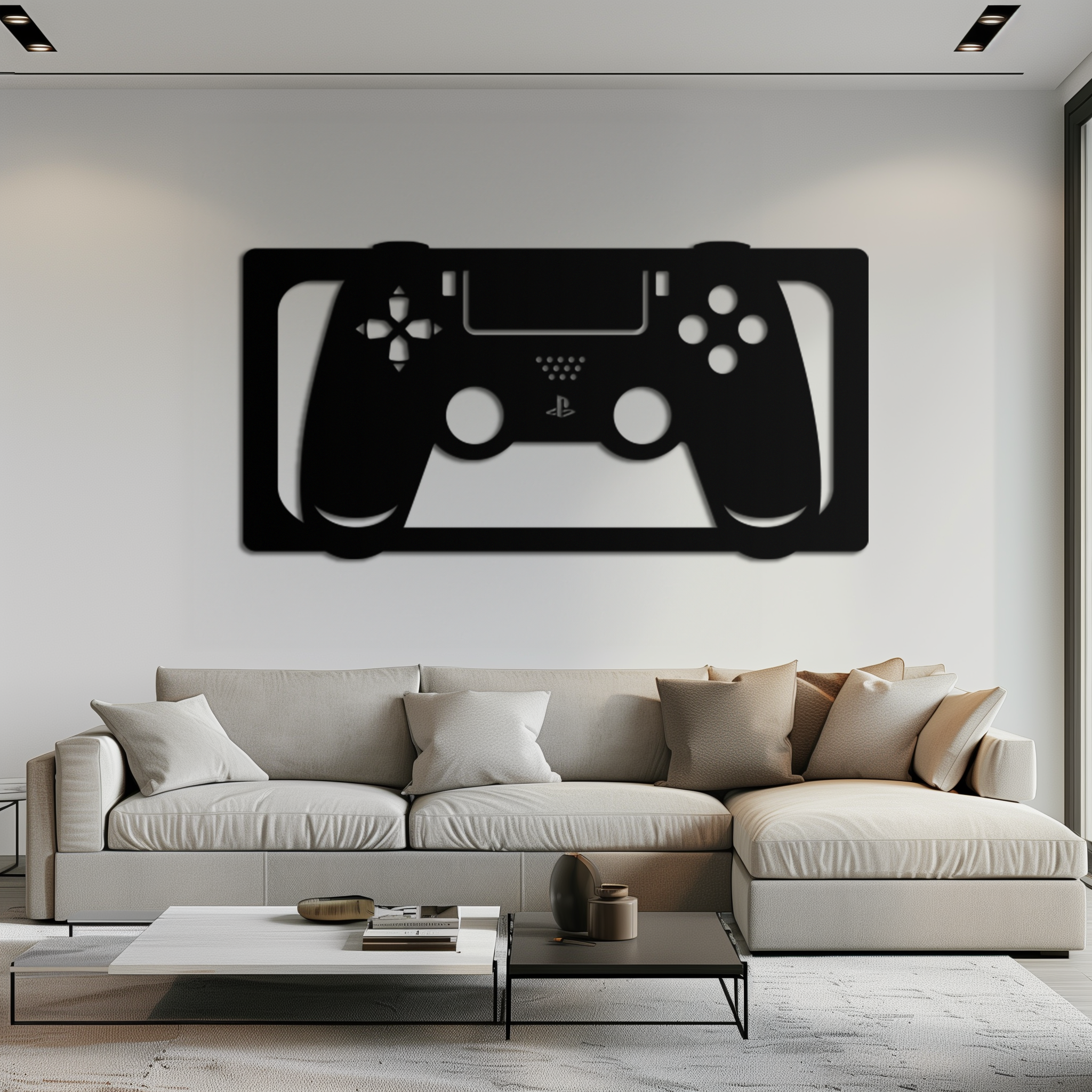 Steel Gaming Controller Metal Wall Art - Modern Gaming Decor
