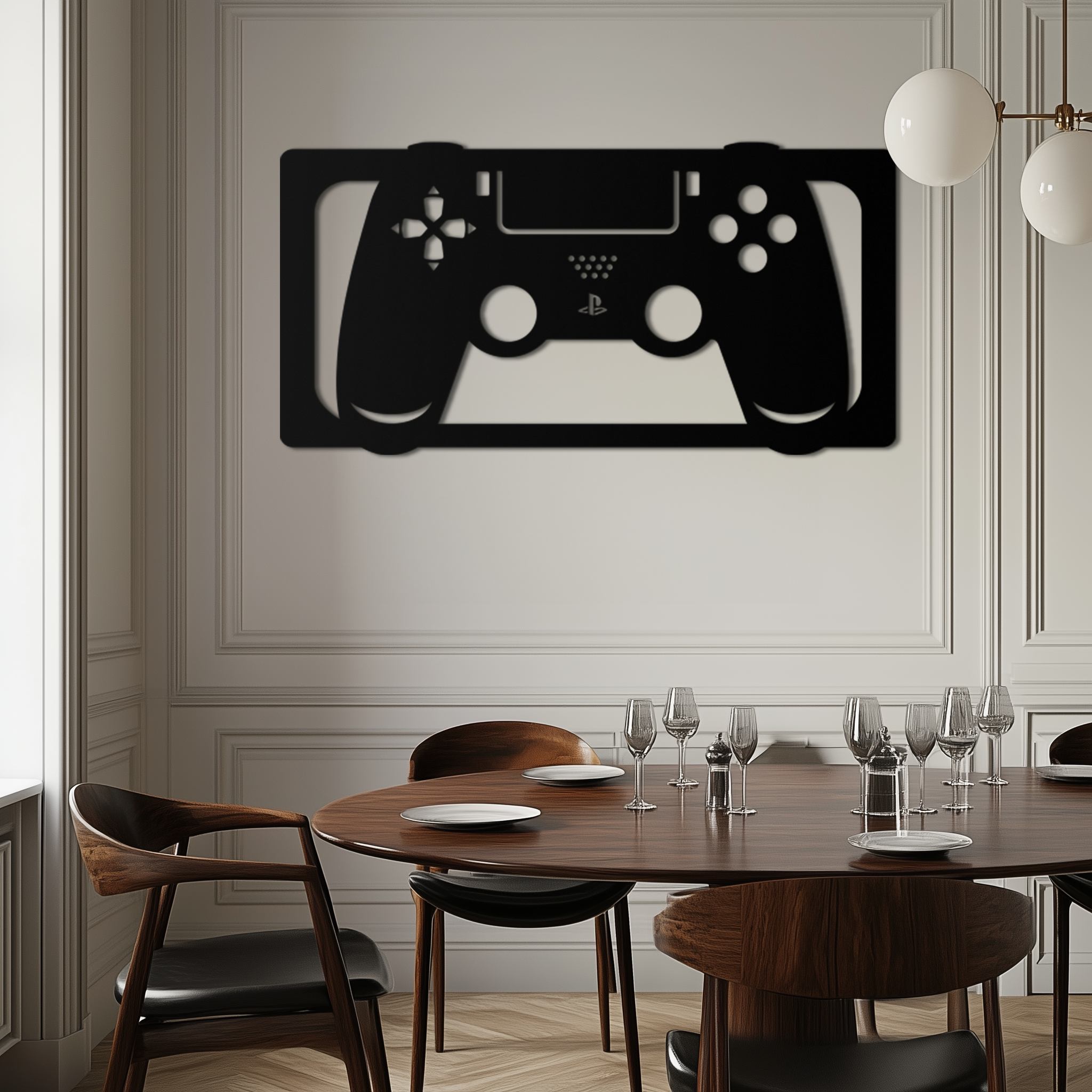 Steel Gaming Controller Metal Wall Art - Modern Gaming Decor