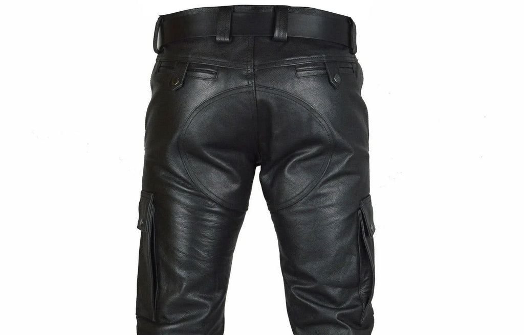 Men's Autumn Winter Pants Punk Retro Goth Slim Casual Long Pants Faux Leather Fashion Casual Solid Color Trousers Pencil Pants