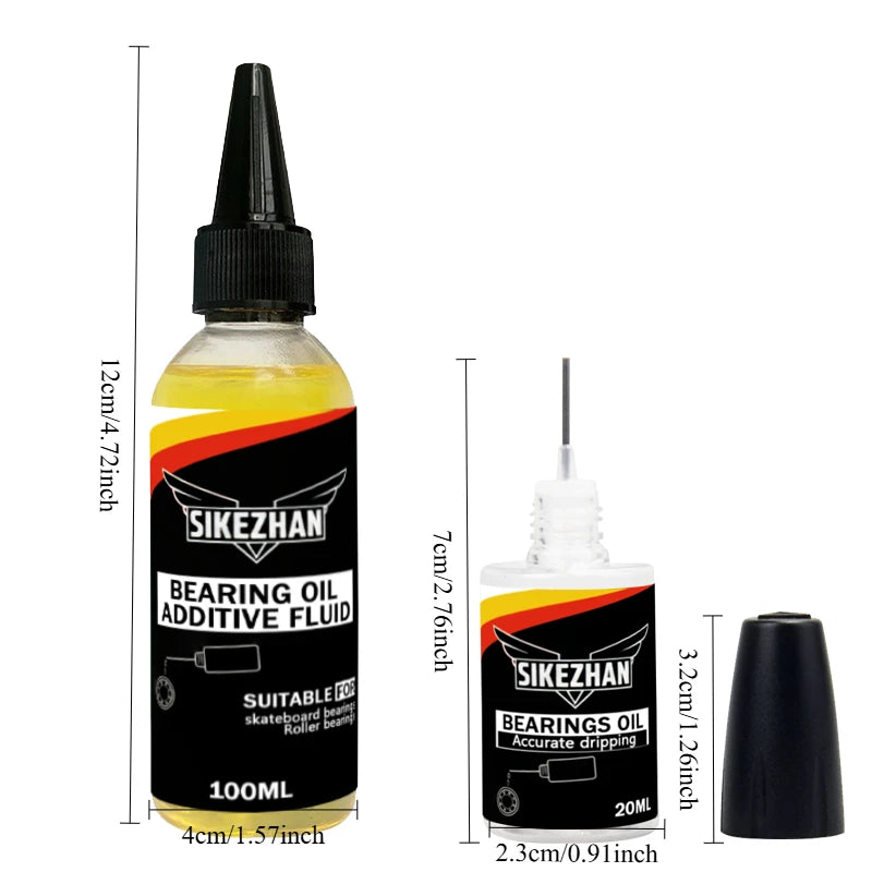 Skateboard Bearing Oil + Additive Fluid Set, Needle‑Tip Lube for Wheels, Smooth Spin, Noise Reduction, Rust Protection