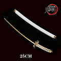 Demon Killer Tanjiro Sun Wheel Knife Metal Gift Props Samurai Sword With Sheath Sword Weapon Model Children's Toys 25CM