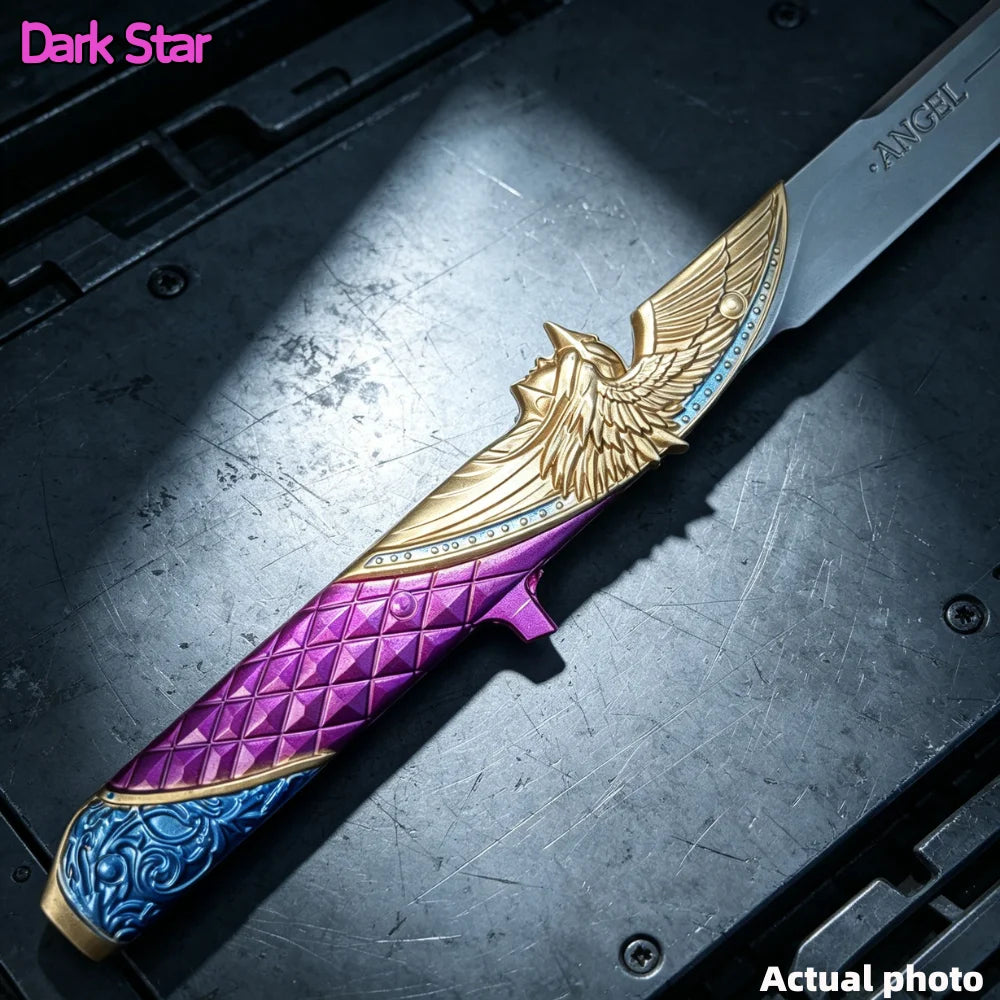 22cm 8.66in Delta Force Dark Star Katana Game Model Props Samurai Sword Unsharpened Decorative Craft Knife Desktop Display Gift