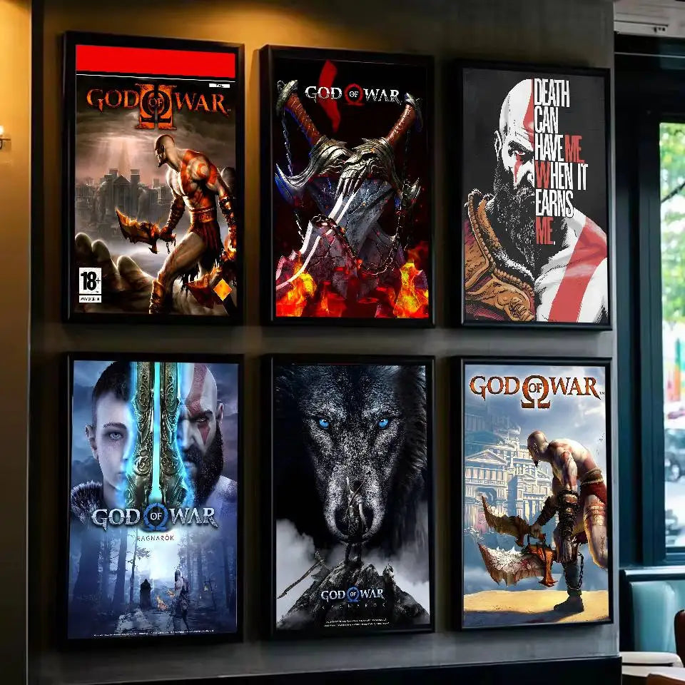 G-God Of War Game Poster Art With Prints Home Bedroom Living Room Decoration Gift