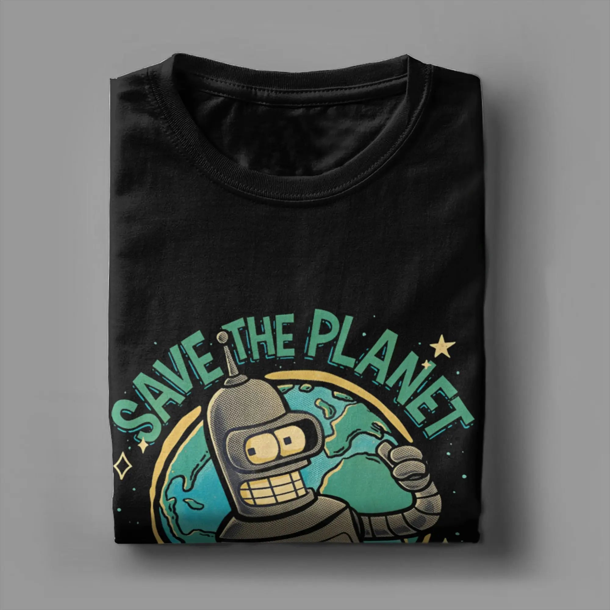 Men Women Futuramas Save thr Planet T Shirt  Pure Cotton Clothes Fun Short Sleeve O Neck Tees Gift Idea T-Shirts