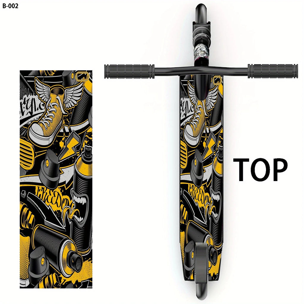 1 large trend retro style pattern scooter sticker, scooter sticker, DIY decorative sticker/skateboard body personalized DIY
