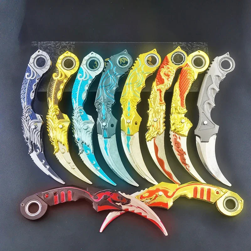 Karambit Claw Knife Model Toy 17cm 6.7inch Zinc Alloy Metal Non Sharp Rotating Collectible Accessory