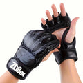 1 Pair of Pu Boxing Gloves Mma Gloves Half Finger Sandbag Taekwondo Muay Thai Gloves Professional Boxing Training Equipment