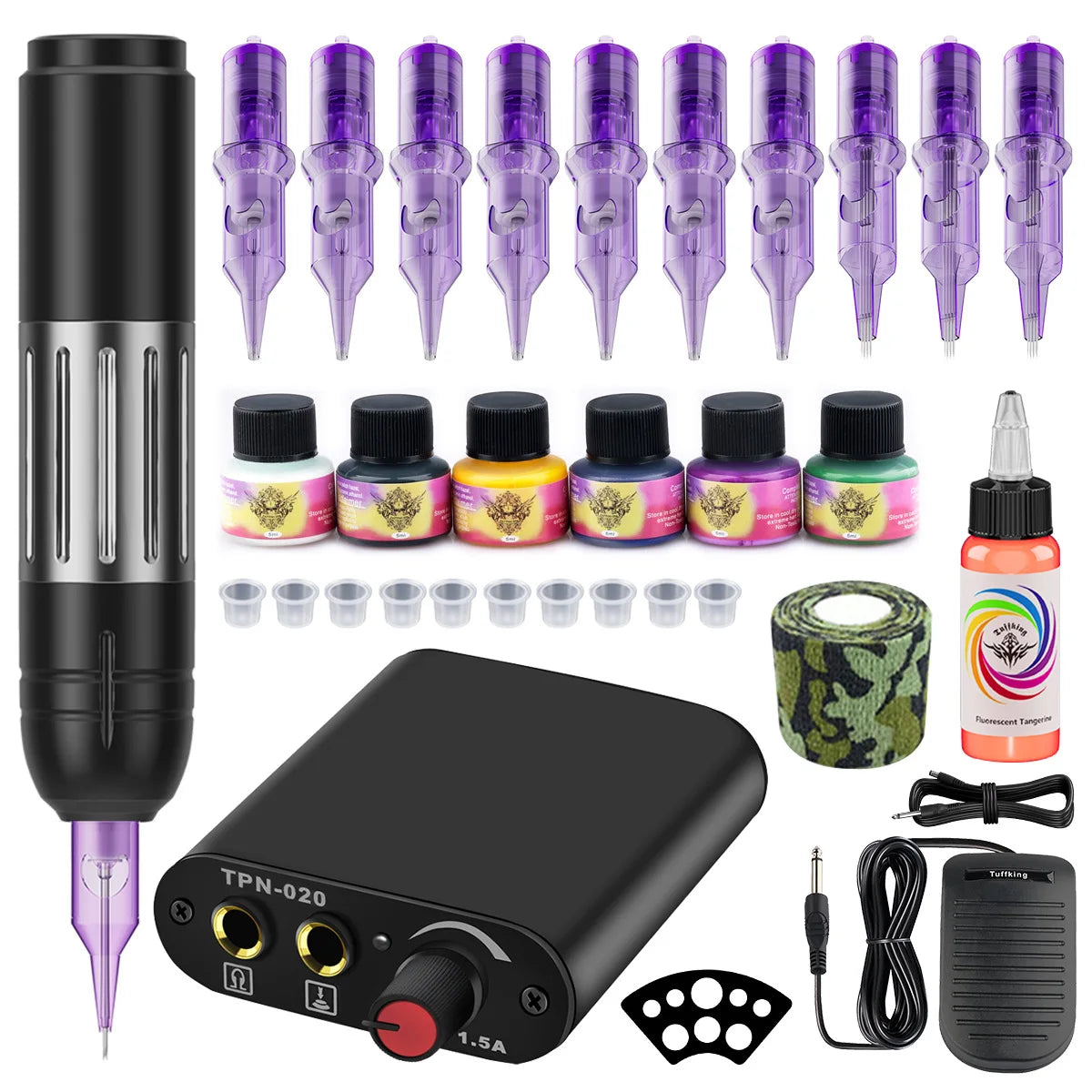 Tattoo machine, complete set of tattoo tools, all-in-one machine, pen type motor, tattoo pen, cutting line, fogging equipment