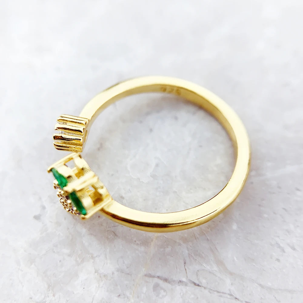 Ring Grape Gold Brand New Trendy Fine Jewelry Pure 925 Strerling Silver Sweet And Stylish Gift For Women