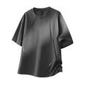 American Deconstructed Style Men Short Sleeve Street Trendy Skateboard Short Sleeves Loose Hip Hop Fashion T-Shirt Splice Design