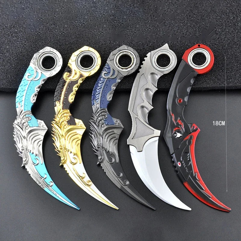 Karambit Claw Knife Model Toy 17cm 6.7inch Zinc Alloy Metal Non Sharp Rotating Collectible Accessory