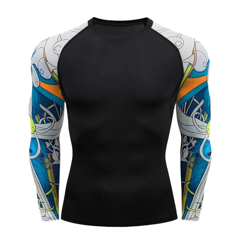 MMA T-shirt Men's Rashguard Long Sleeve Muay Thai T-shirts Gi BJJ Jiu Jitsu MMA Compression Shirt Fitness Gym Boxing Jerseys