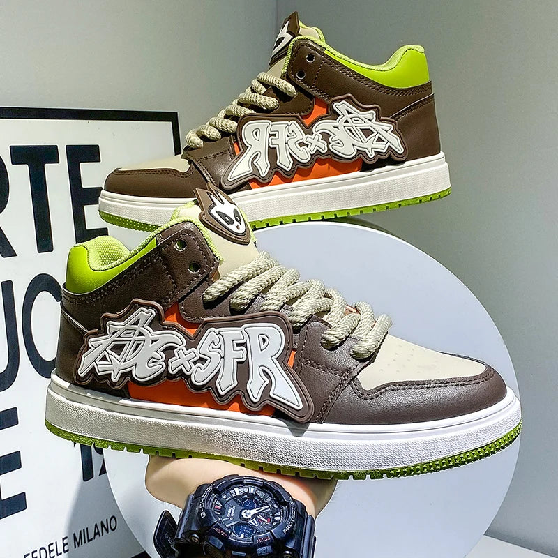 Men‘s Skateboarding Shoes Fashion Cushioning Non-slip Sport Shoes Comfortable Men Casual Shoes Platform Student Walking Sneakers