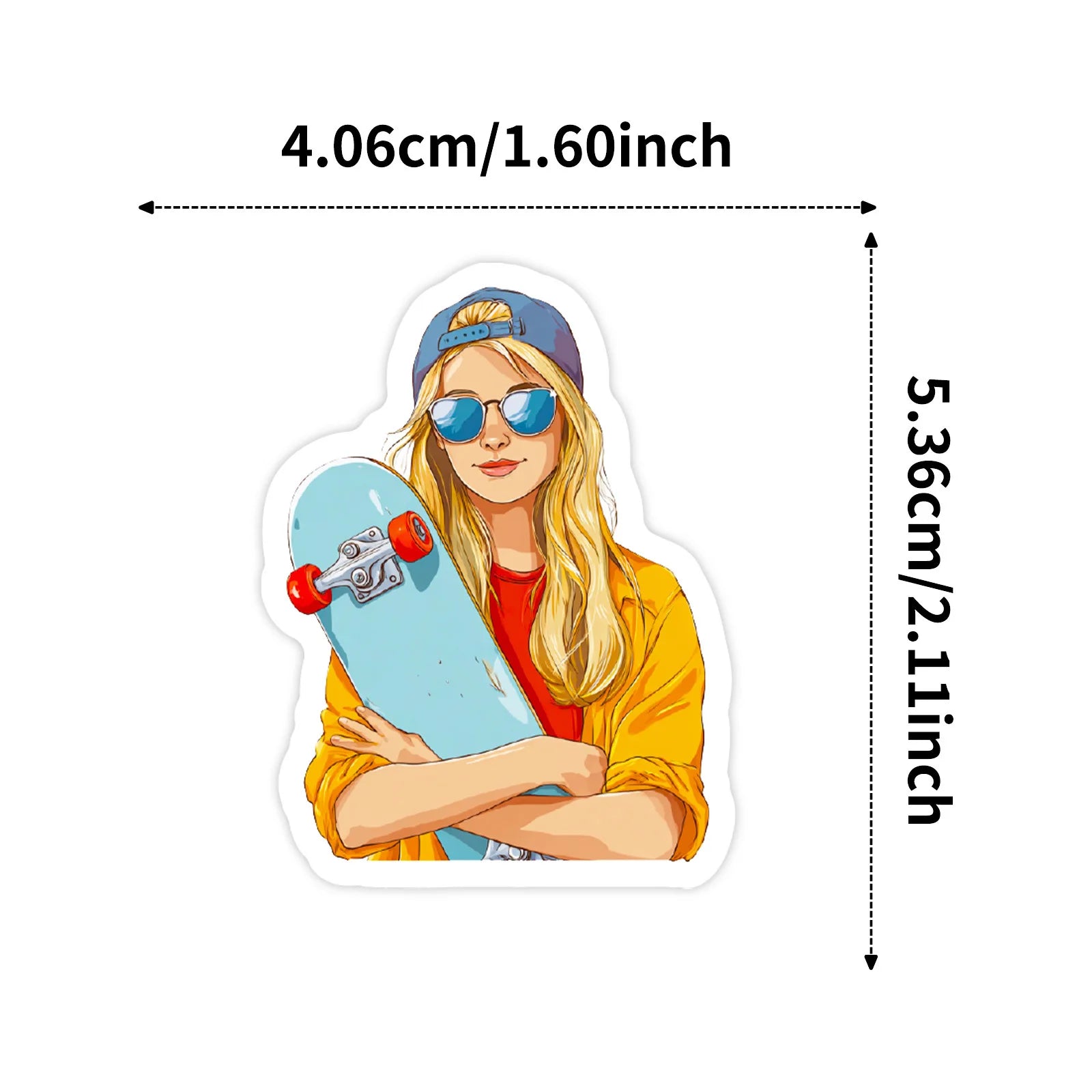 56/112 Pcs Street Style Skateboard Culture Creative Skull Stickers DIY Helmet Skate Car Door Bicycle Stationery Box Waterproof