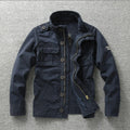 Autumn Men's Military Camouflage Cargo Jackets Multi-Pockets Heavyweight Cotton Outdoor Stand Collar Casual Workwear Jackets Man