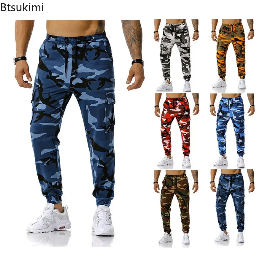 Fashion Camouflage Cargo Pants for Men Military Tactical Camo Cotton Trousers Outdoor Casual Joggers Men Drawstring Sweatpants